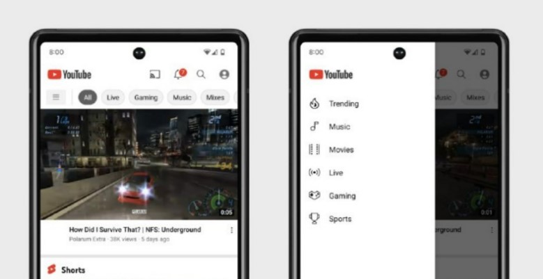YouTube is testing a new side menu, have you already seen it?