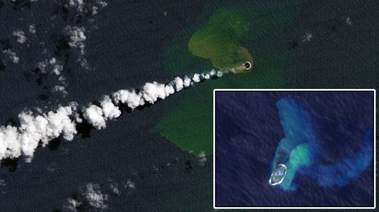 Volcanic island born in 11 hours in the Pacific